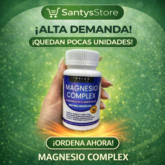 Magnesio Complex 1000mg | 8 Tipos de Magnesio Elemental | Suplemento para Músculos, Energía y Descanso – 60 Cápsulas