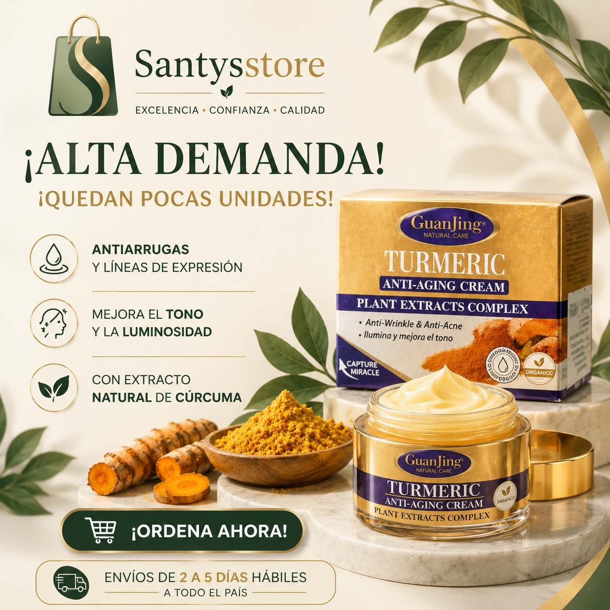 💣 “El Regalo Perfecto para Mamá 🎁 Crema Facial de Cúrcuma Rejuvenecedora”