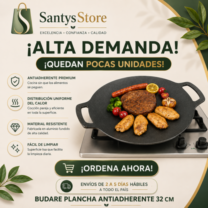 Budare Plancha Antiadherente 32 cm  - Sellado Perfecto cocina sanamente