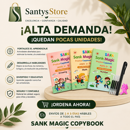 Set Cuaderno Magic Caligrafía Montessori Reutilizable | Libro de Escritura y Trazos para Niños 3+