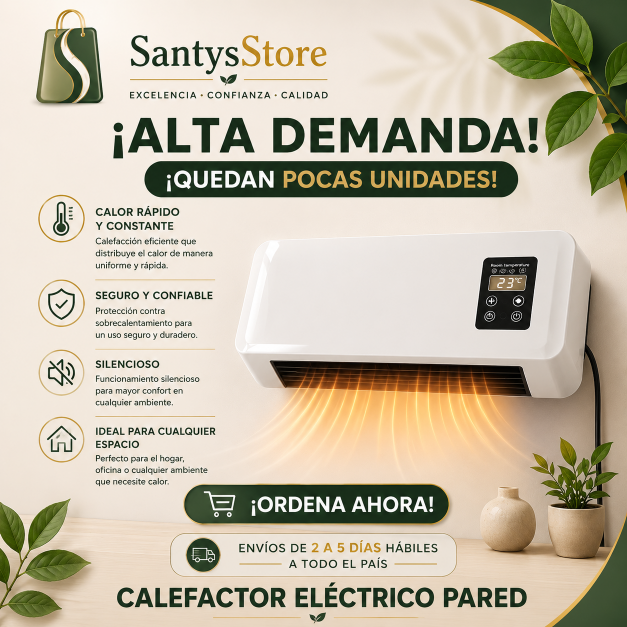 Aire Acondicionado Portátil 2 en 1 Frío/Calor | Bajo Consumo con Panel Digital | Ideal para Dormitorio u Oficina