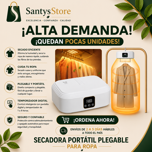Secadora Portátil Plegable para Ropa | Eléctrica Compacta Ideal para Departamentos y Viajes