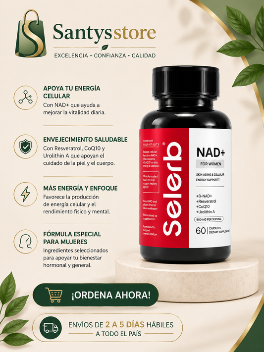 NAD+ mujer Selerb - 60 capsulas - Bienestar, energías y equilibrio natural"
