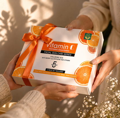 “Sorpréndela con una Piel Radiante – Kit Facial Vitamina C 5 en 1 💖✨”