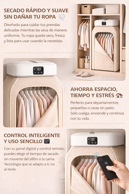 Secadora Portátil Plegable para Ropa | Eléctrica Compacta Ideal para Departamentos y Viajes