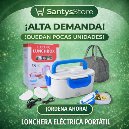 Lonchera Eléctrica Portátil 12V/220V | Lunch Box para Calentar Comida en Auto, Oficina y Viajes