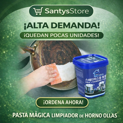 Pasta Mágica Limpiadora Multiuso | Limpiador de Horno, Ollas y Acero Inoxidable – Removedor de Grasa Potente