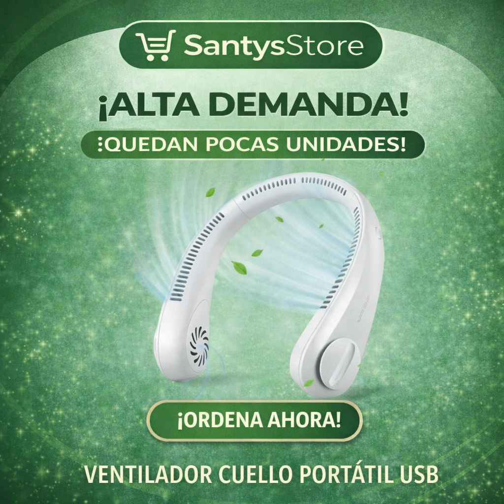 Ventilador de Cuello Portátil USB Recargable | Manos Libres Sin Aspas para Verano