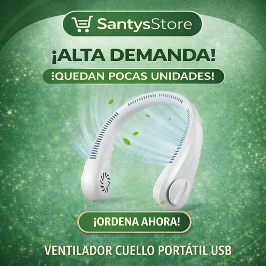 Ventilador de Cuello Portátil USB Recargable | Manos Libres Sin Aspas para Verano