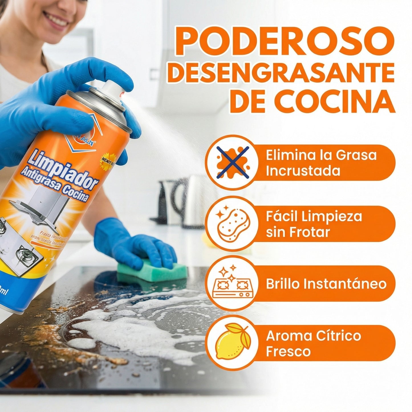 ESPUMA ACTIVA ANTIGRASA™  ✨"La espuma viral que elimina grasa difícil sin esfuerzo”