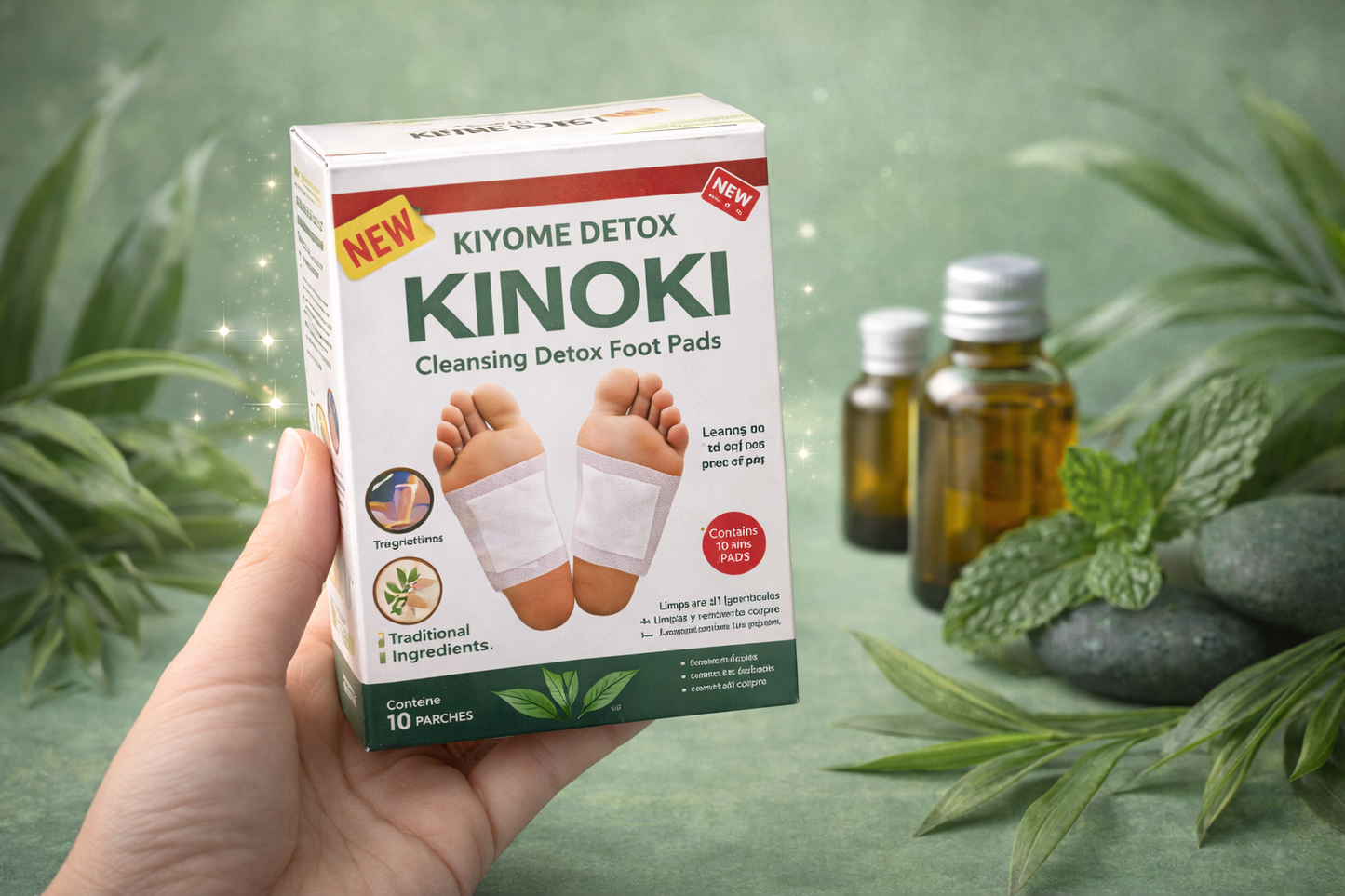 Parches Kinoki Detox para Pies | Desintoxicación Nocturna y Bienestar Natural